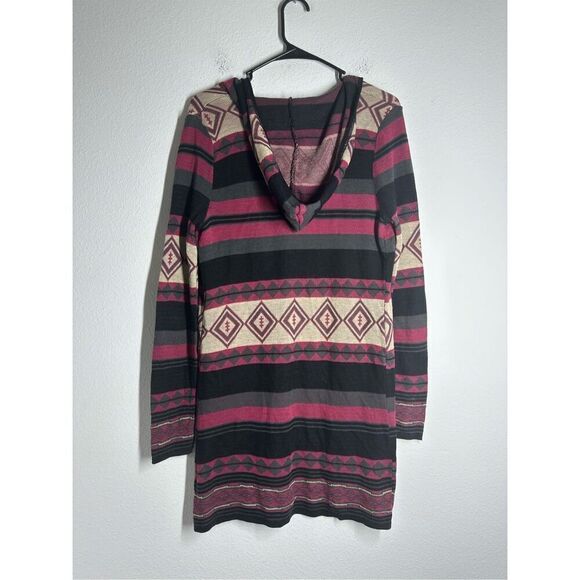 Say What? Lima Aztec Hooded Cardigan Duster Size M Made in USA - Picture 3 of 9